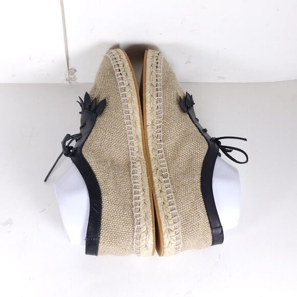 BOTTEGA VENETA Women's 39 US8,5 Beige Woven Canvas Leather Espadrilles Loafers - Picture 11 of 15